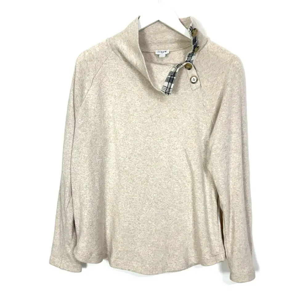 J. Crew Wide Button-Collar Pullover Sweatshirt